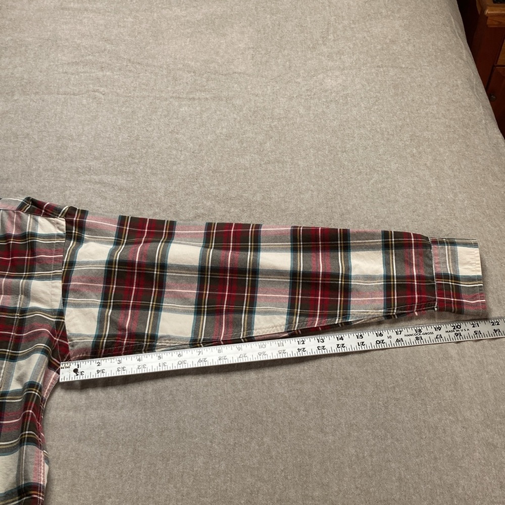 Vintage Orvis Men's Plaid Shirt - Red and Green Button Down Collar - Picture 4 of 7